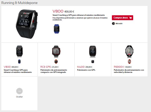 Productos Polar de running